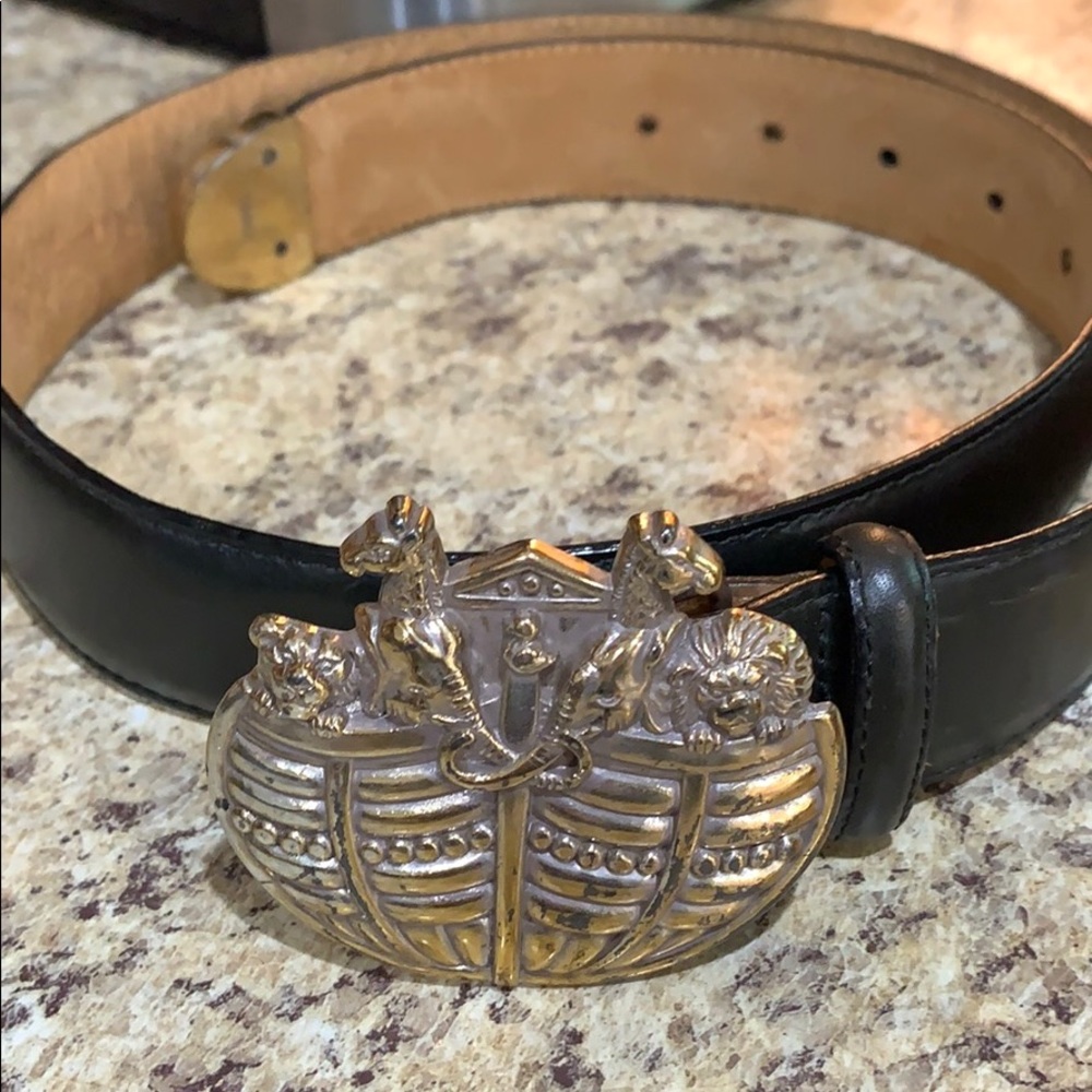 Black leather belt